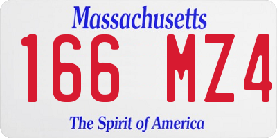 MA license plate 166MZ4
