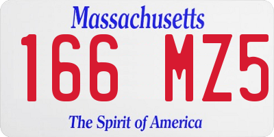 MA license plate 166MZ5