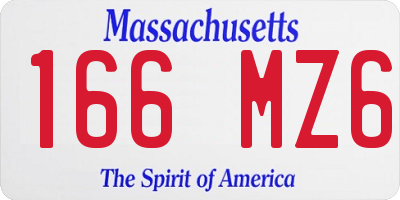 MA license plate 166MZ6