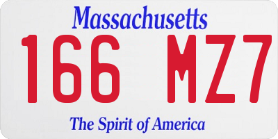 MA license plate 166MZ7