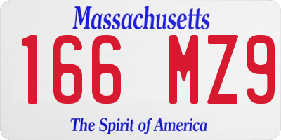 MA license plate 166MZ9