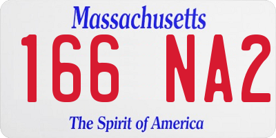 MA license plate 166NA2