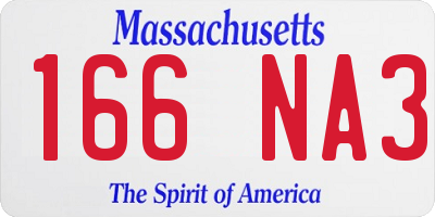 MA license plate 166NA3