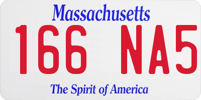 MA license plate 166NA5