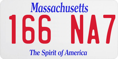 MA license plate 166NA7