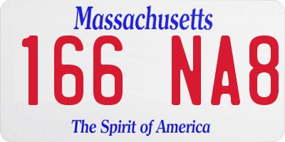 MA license plate 166NA8