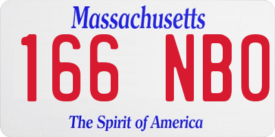 MA license plate 166NB0