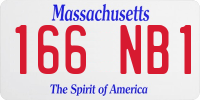 MA license plate 166NB1