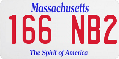 MA license plate 166NB2