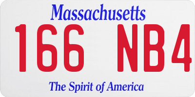 MA license plate 166NB4