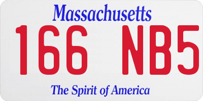 MA license plate 166NB5