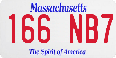 MA license plate 166NB7