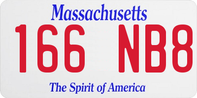 MA license plate 166NB8