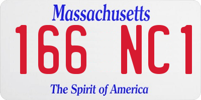 MA license plate 166NC1
