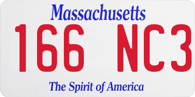 MA license plate 166NC3
