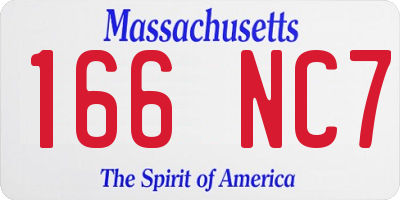 MA license plate 166NC7