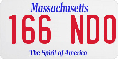MA license plate 166ND0