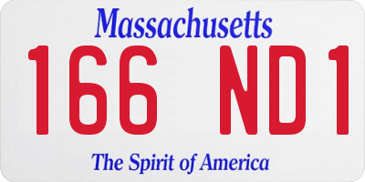 MA license plate 166ND1