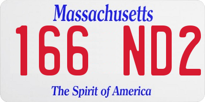 MA license plate 166ND2