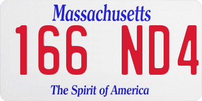 MA license plate 166ND4