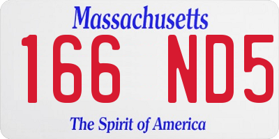 MA license plate 166ND5