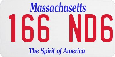 MA license plate 166ND6