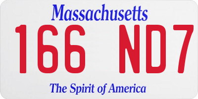 MA license plate 166ND7