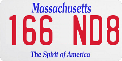 MA license plate 166ND8