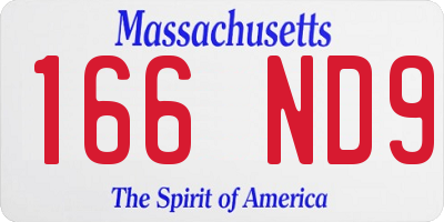 MA license plate 166ND9