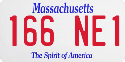 MA license plate 166NE1