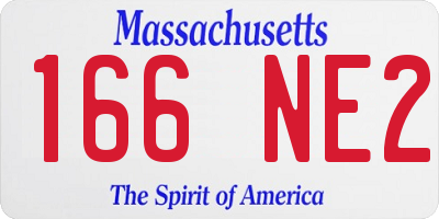 MA license plate 166NE2