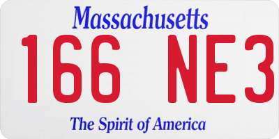 MA license plate 166NE3