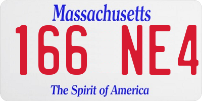 MA license plate 166NE4