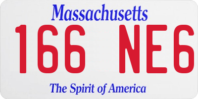 MA license plate 166NE6