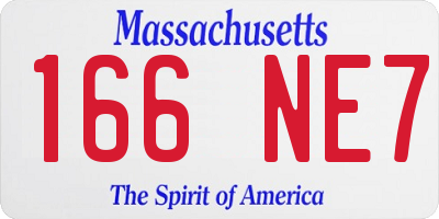 MA license plate 166NE7