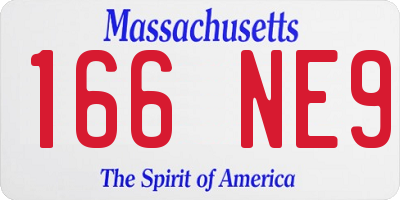 MA license plate 166NE9