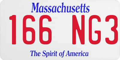 MA license plate 166NG3