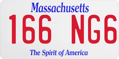 MA license plate 166NG6