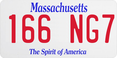 MA license plate 166NG7