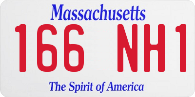 MA license plate 166NH1