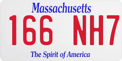 MA license plate 166NH7