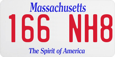 MA license plate 166NH8