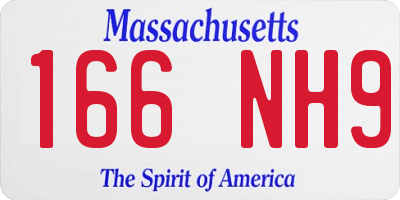 MA license plate 166NH9