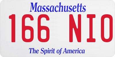 MA license plate 166NI0