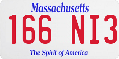 MA license plate 166NI3