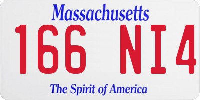 MA license plate 166NI4