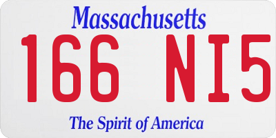 MA license plate 166NI5