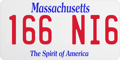 MA license plate 166NI6