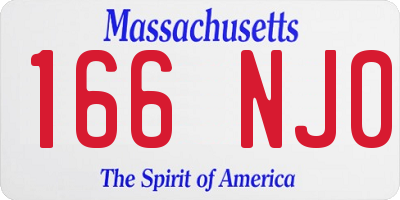 MA license plate 166NJ0