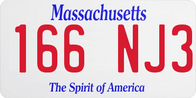 MA license plate 166NJ3